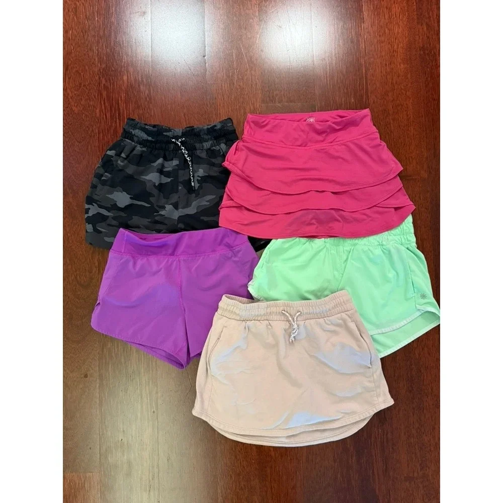 Athleta Girl Kids Athletic Skorts and Shorts Bundle 5pc Set Size M 8-10